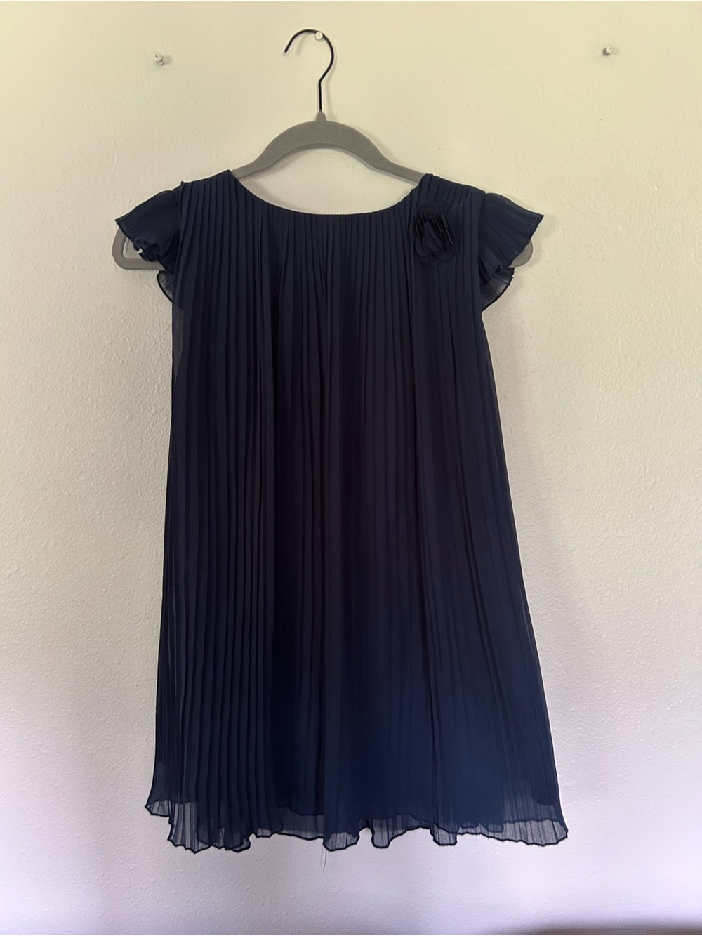 Forever 21 Girls Navy Pleated Chiffon Party Dress